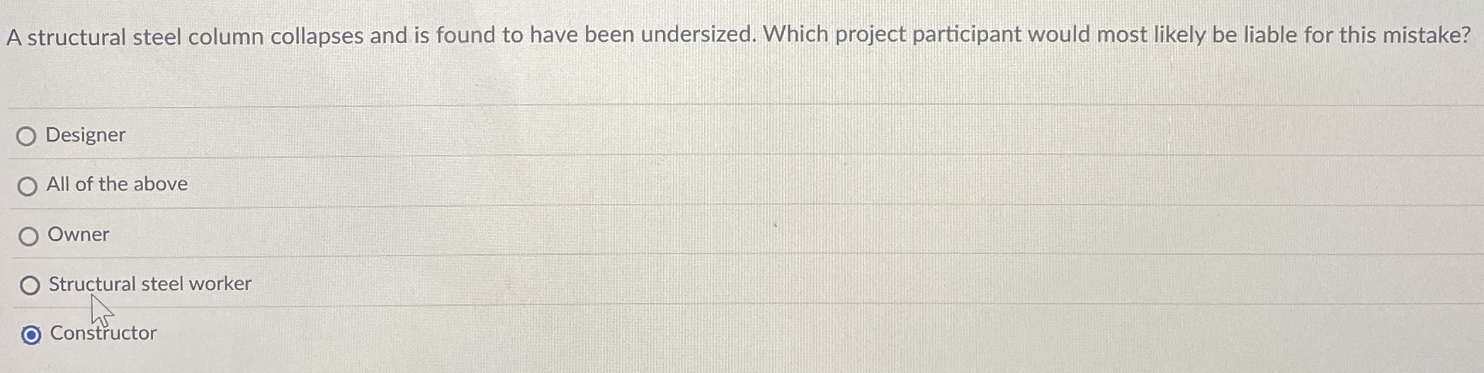 A structural steel column collapses and is found