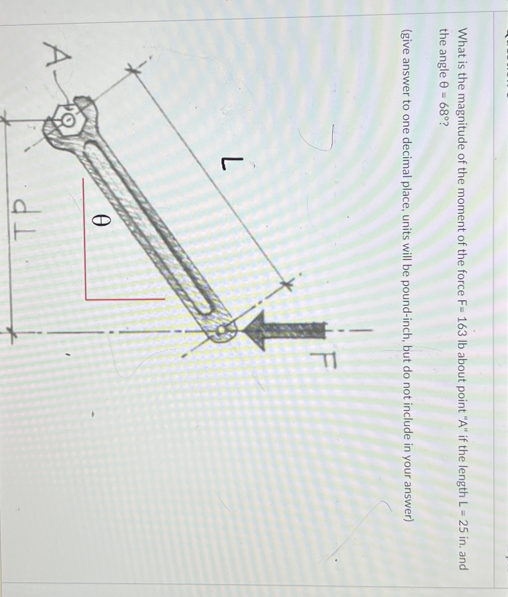 What is the magnitude of the moment of the force