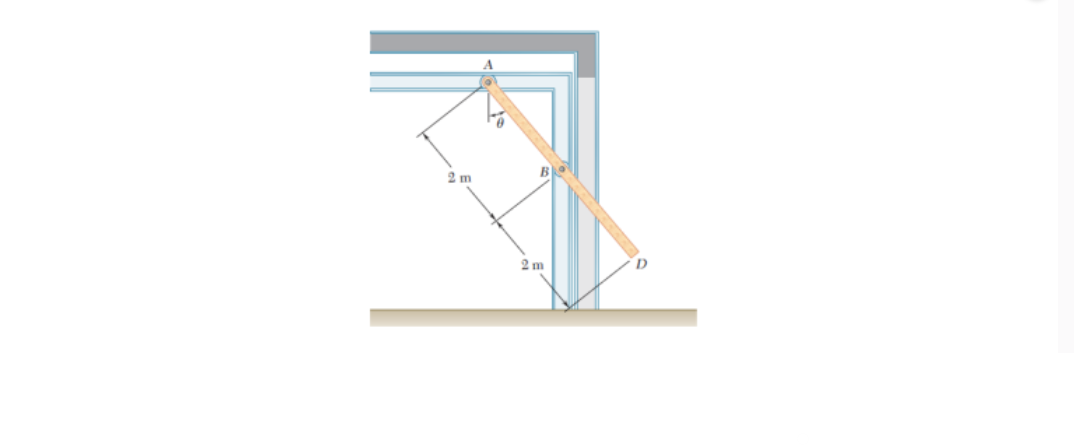 A garage door is guided by rollers A and B that
