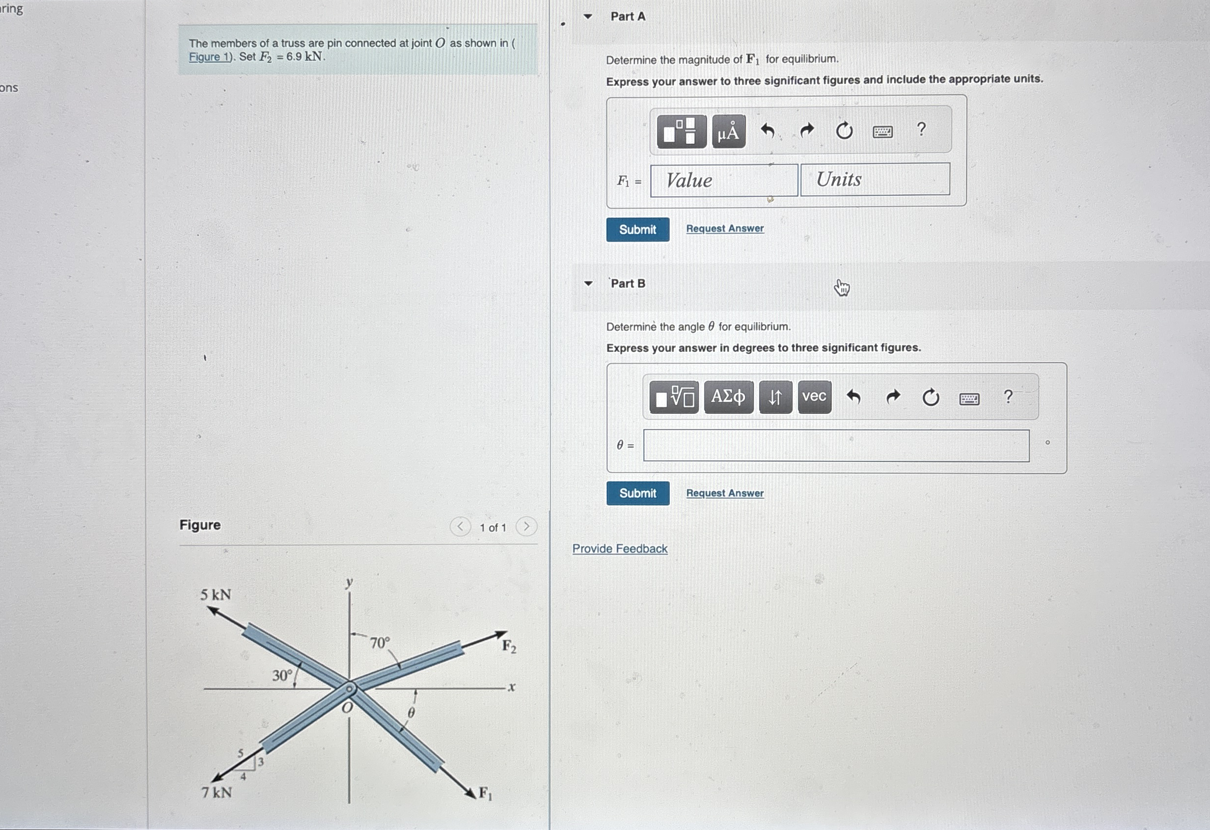 The members of a truss are pin connected at joint