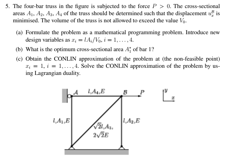 The three - bar truss in figure is subjected to