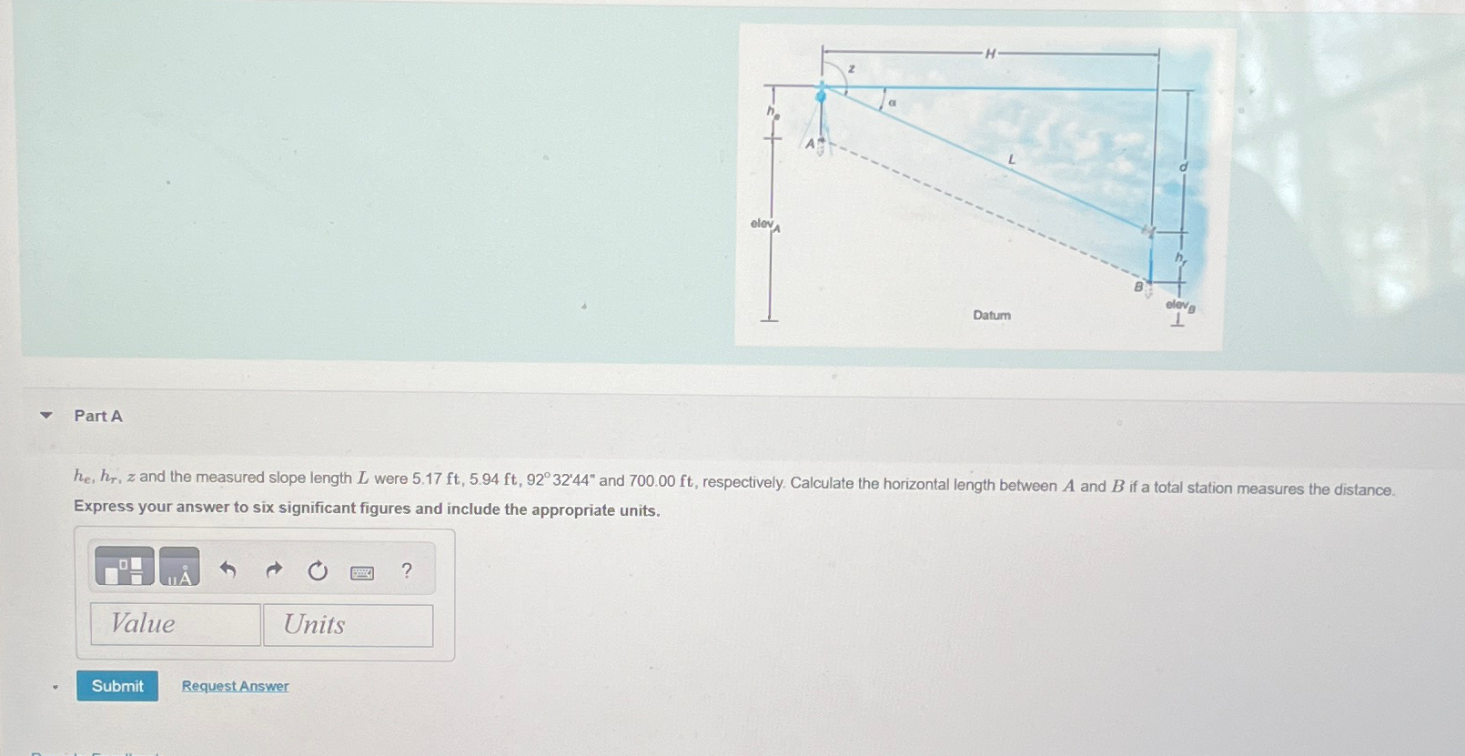 Part A h e , h r , z and the measured slope