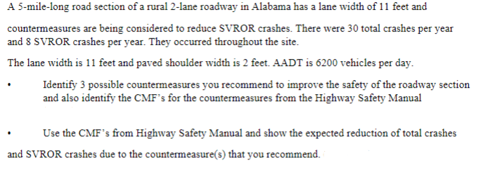 A 5 - mile - long road section of a rural 2 -