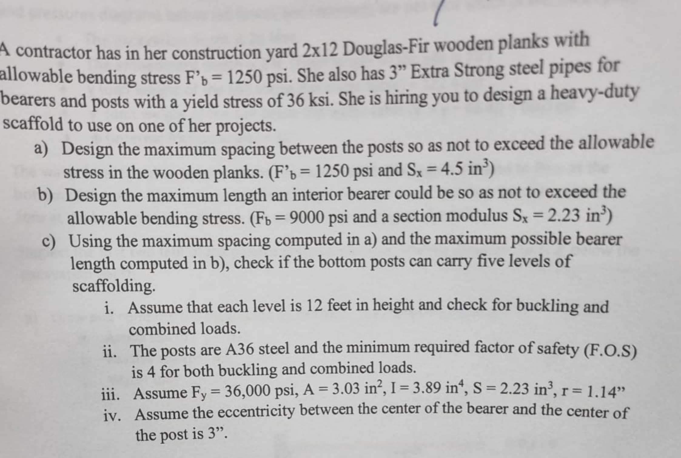 A contractor has in her construction yard 2 1 2