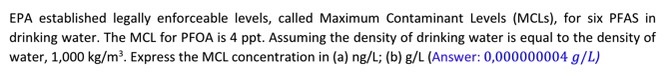 EPA established legally enforceable levels,