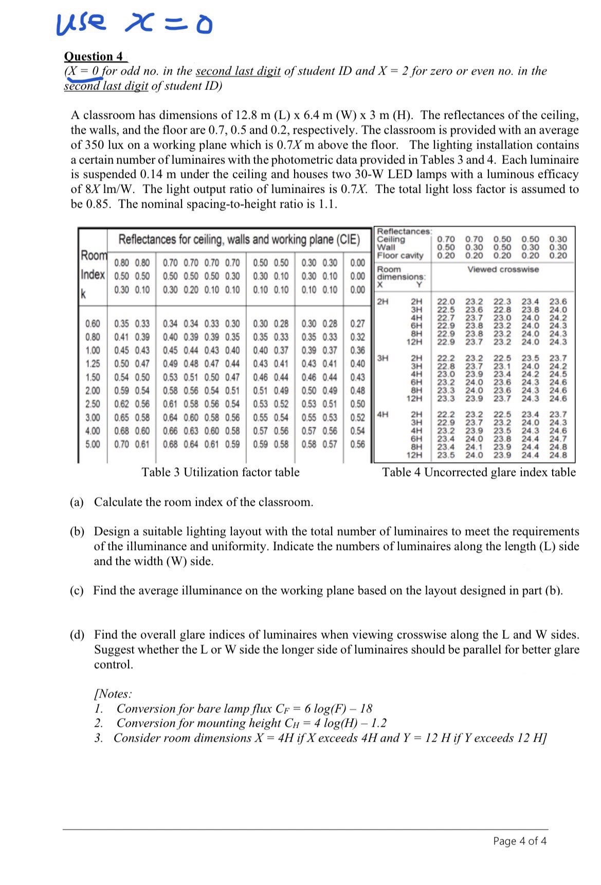 use x = 0 Question 4 x = 0 for odd no . in the