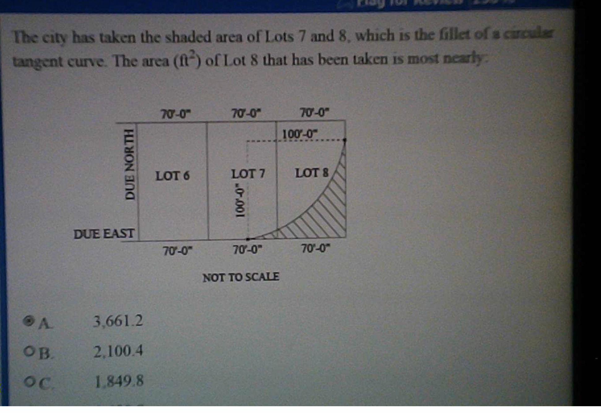 The city has taken the shaded area of Lots 7 and