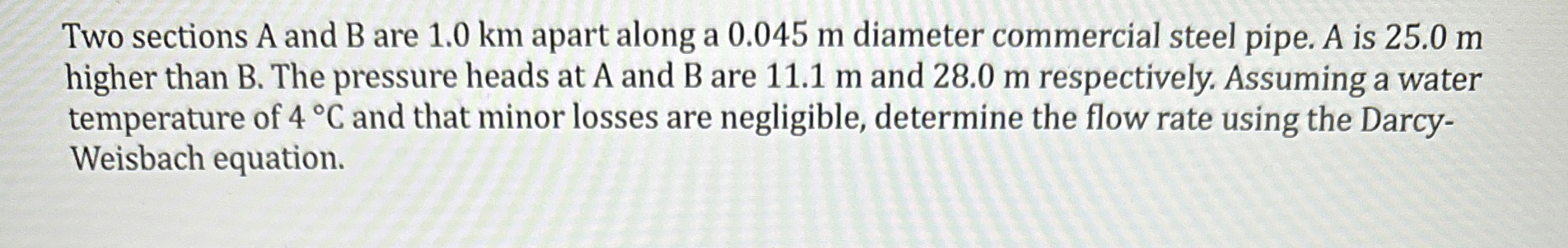 Two sections A and B are 1 . 0 km apart along a 0