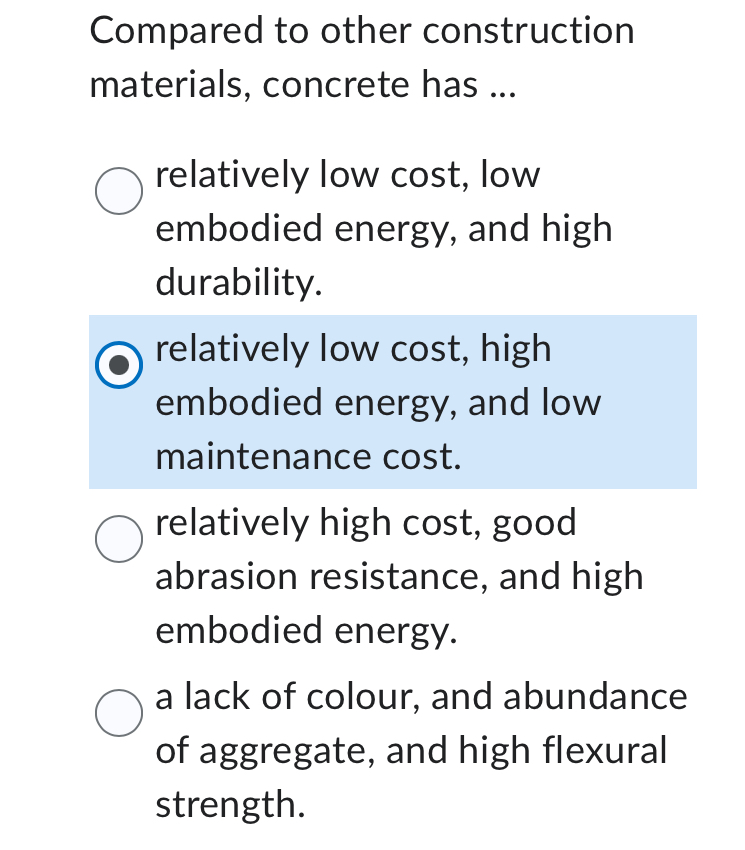 Compared to other construction materials,