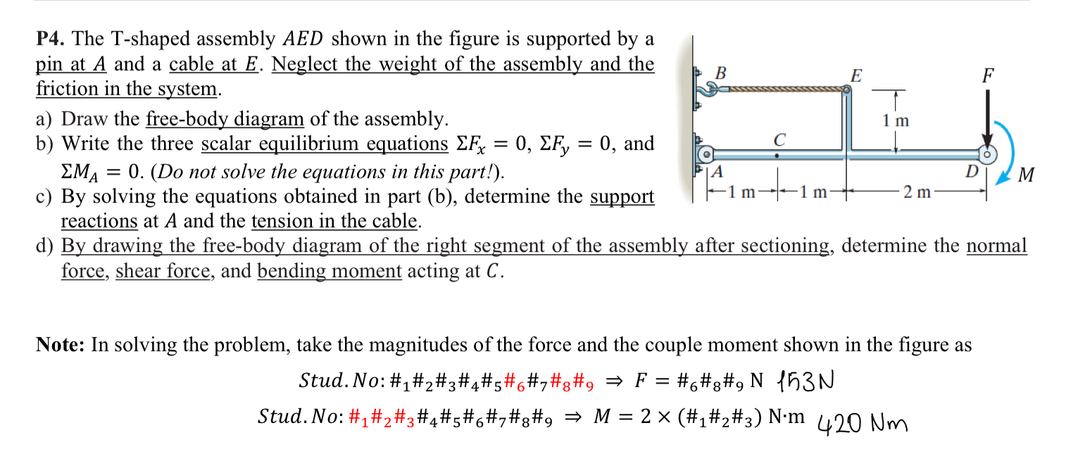 P 4 . The T - shaped assembly AED shown in the