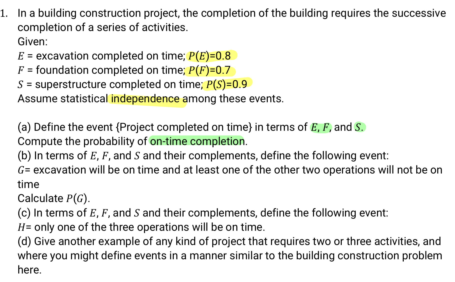 In a building construction project, the