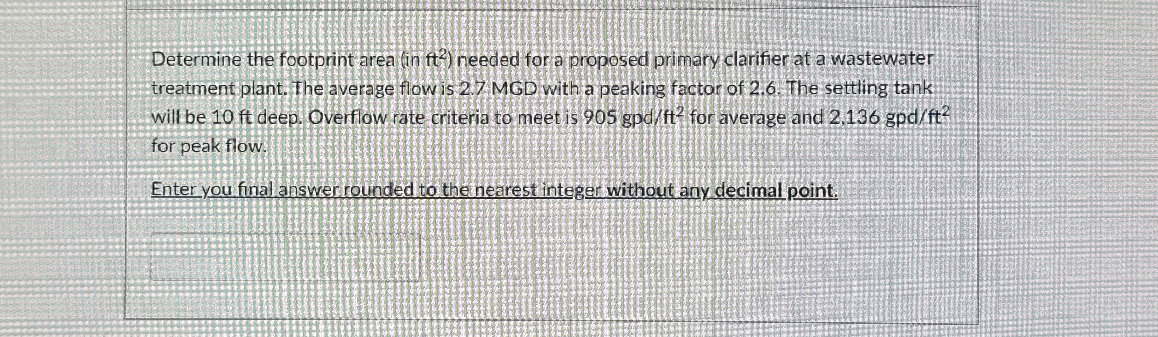 Determine the footprint area ( in f t 2 ) needed