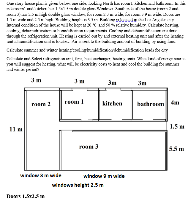One story house plan is given below, one side,