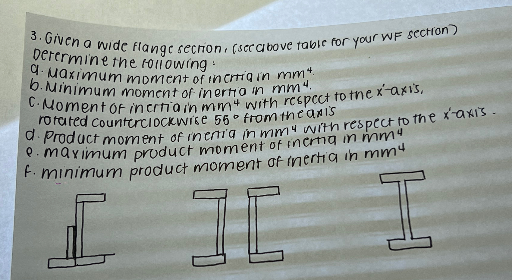Problems on section Properties Note A , B and C