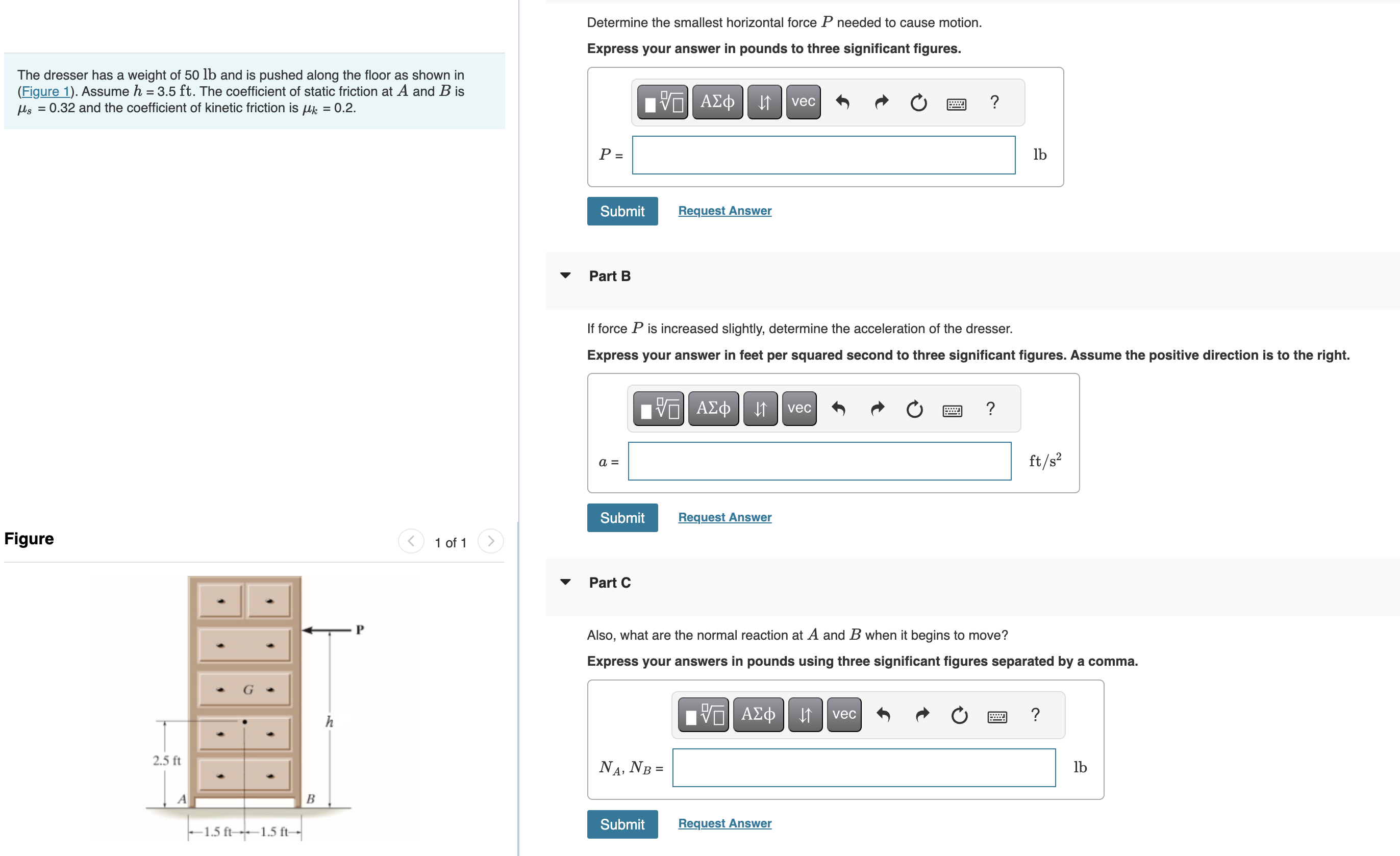 Determine the smallest horizontal force P needed
