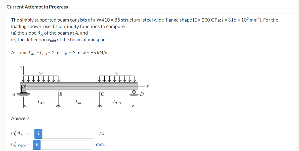 Current Attempt in Progress The simply supported