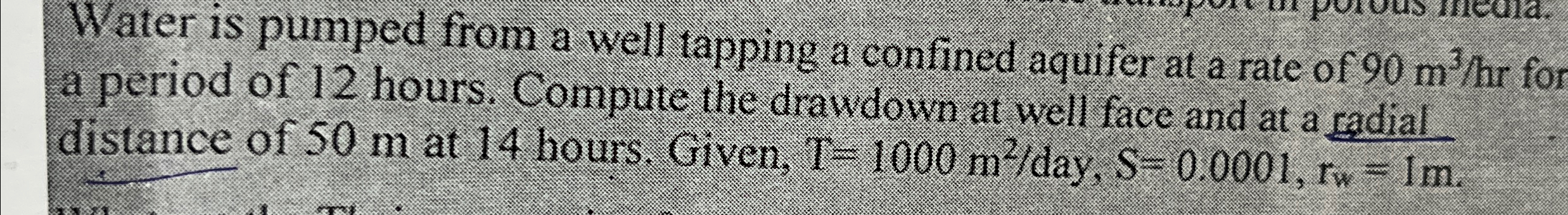 Water is pumped from a well tappinga confined