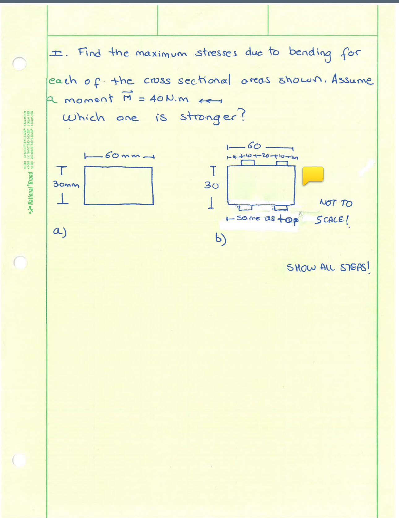 1 . Find the maximum stresses due to bending for