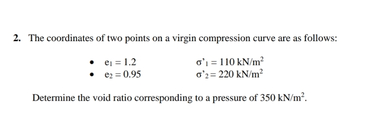 The coordinates of two points on a virgin
