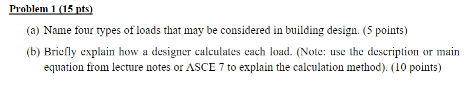 Problem 1 ( 1 5 pts ) ( a ) Name four types of