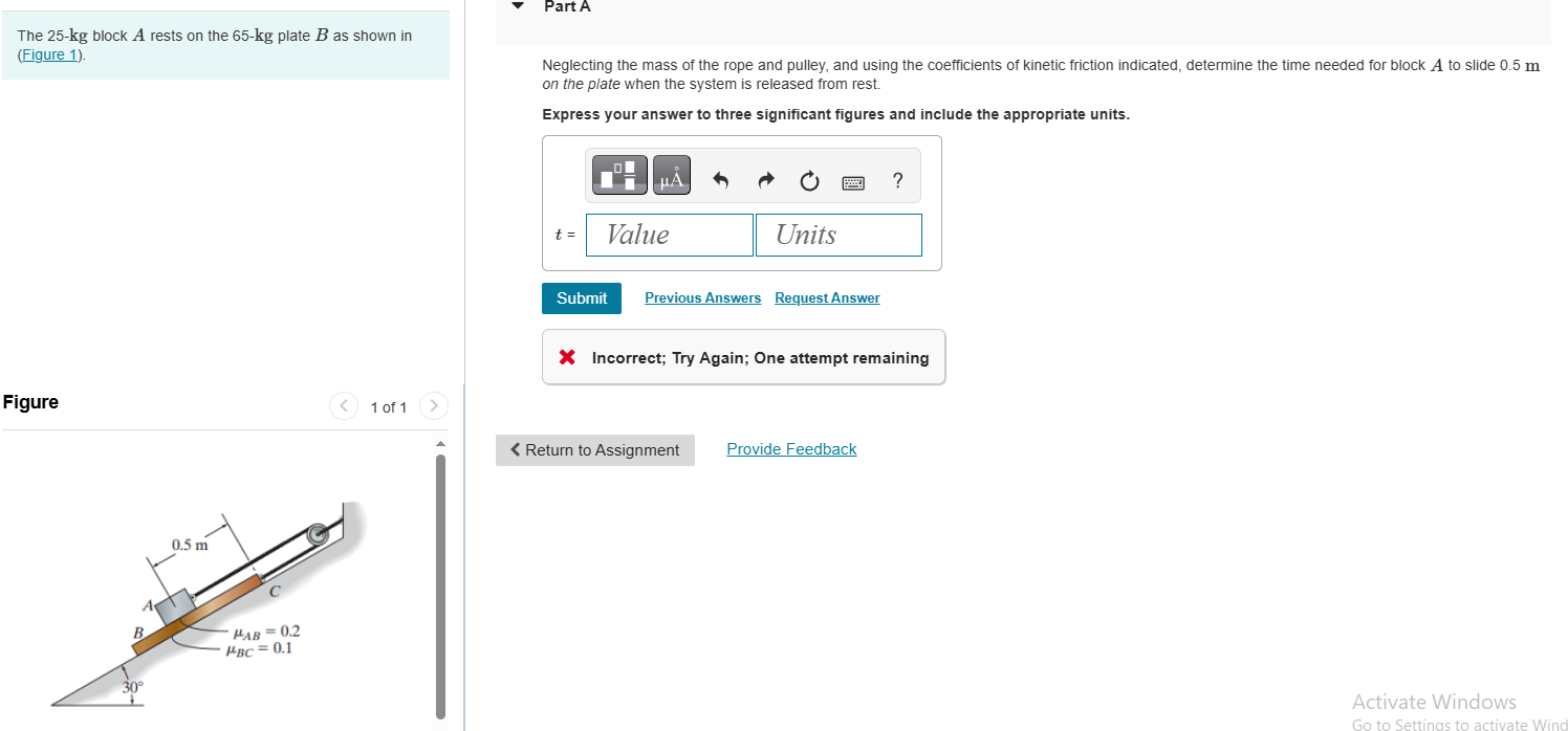 The 2 5 - k g block A rests on the 6 5 - k g
