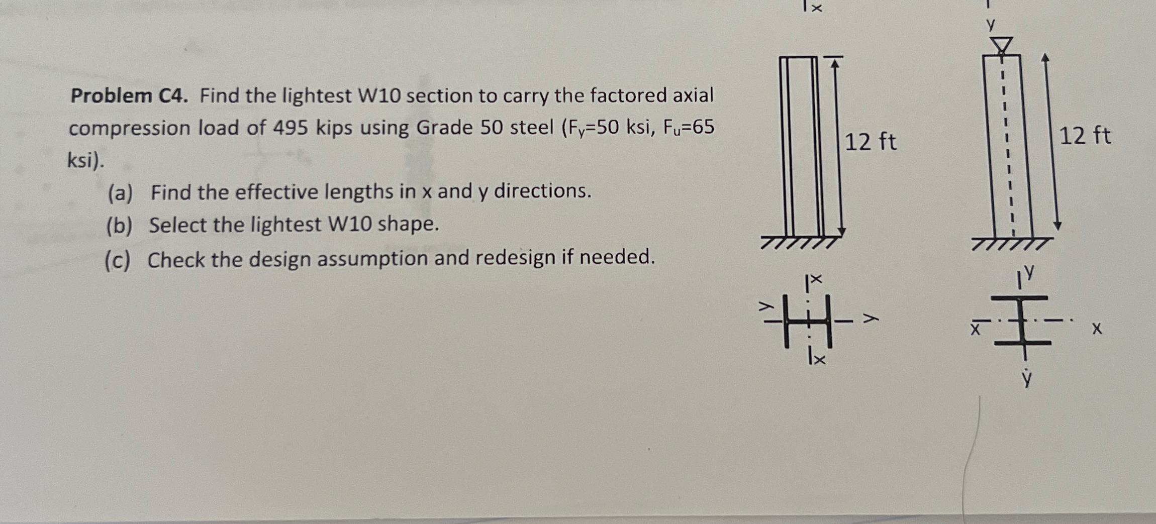 Problem C 4 . Find the lightest W 1 0 section to