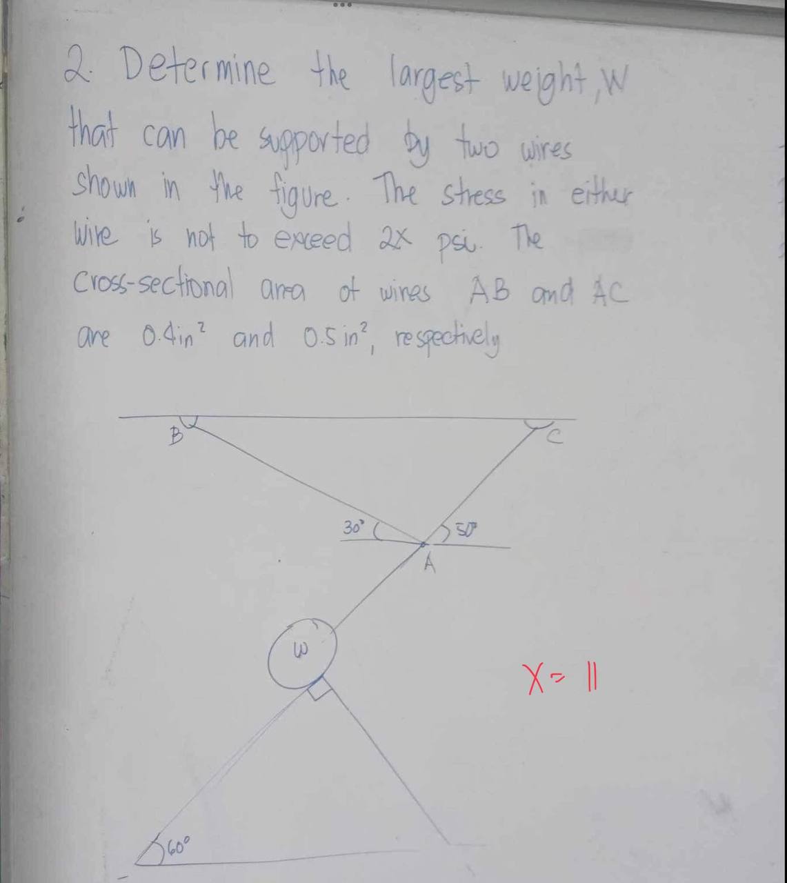 Determine the largest weight, W that can be