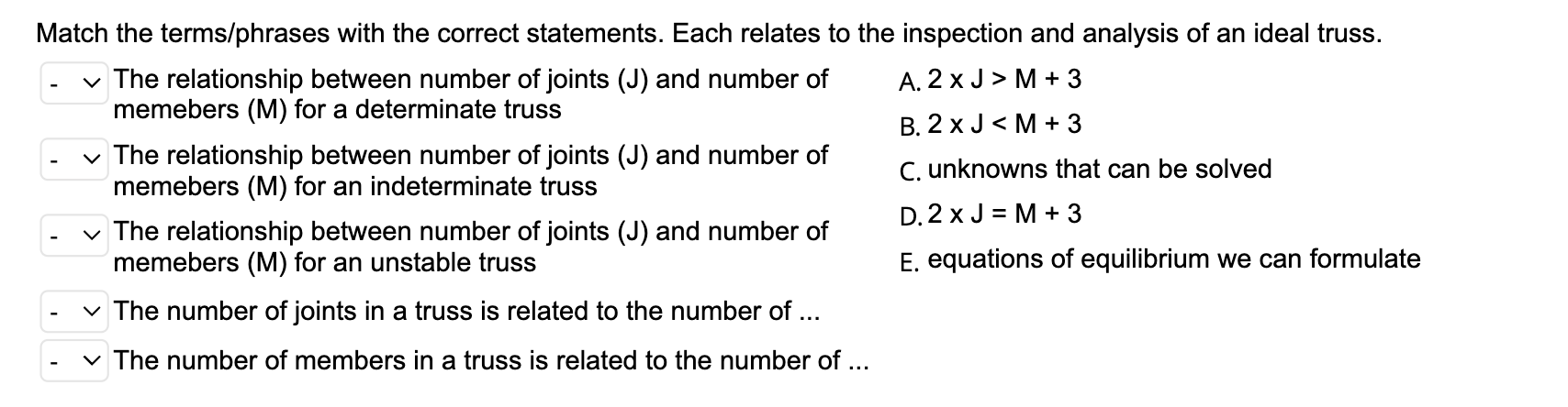 Match the terms / phrases with the correct