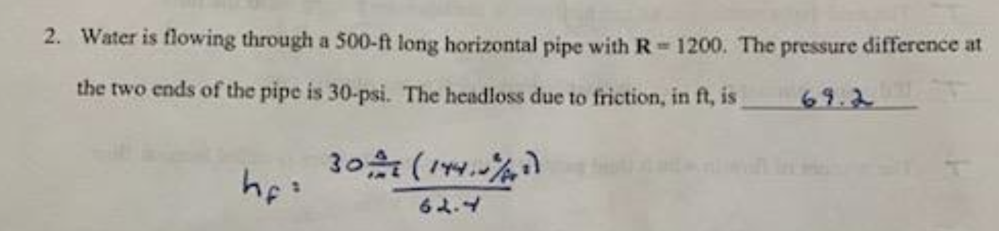 Water is flowing through a 5 0 0 - f t long