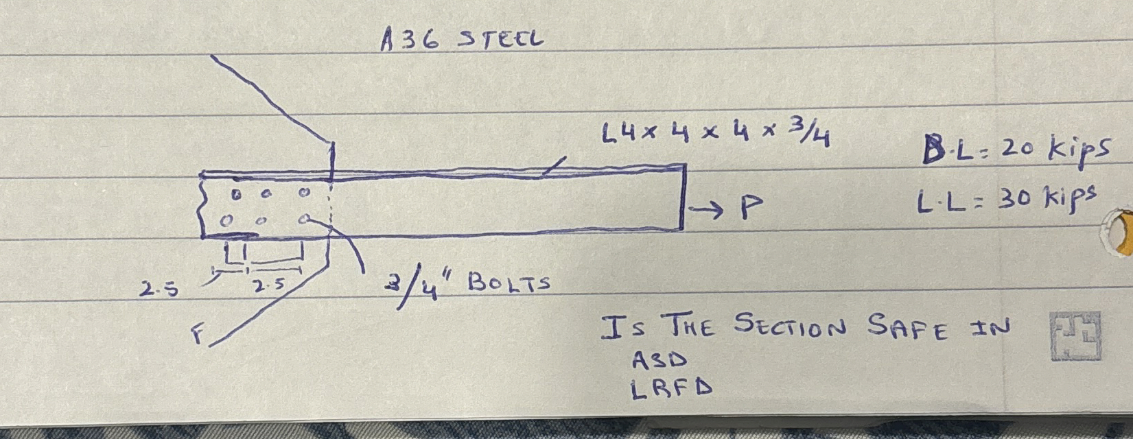 How to solve Dead load = 2 0 kips Live load = 3 0
