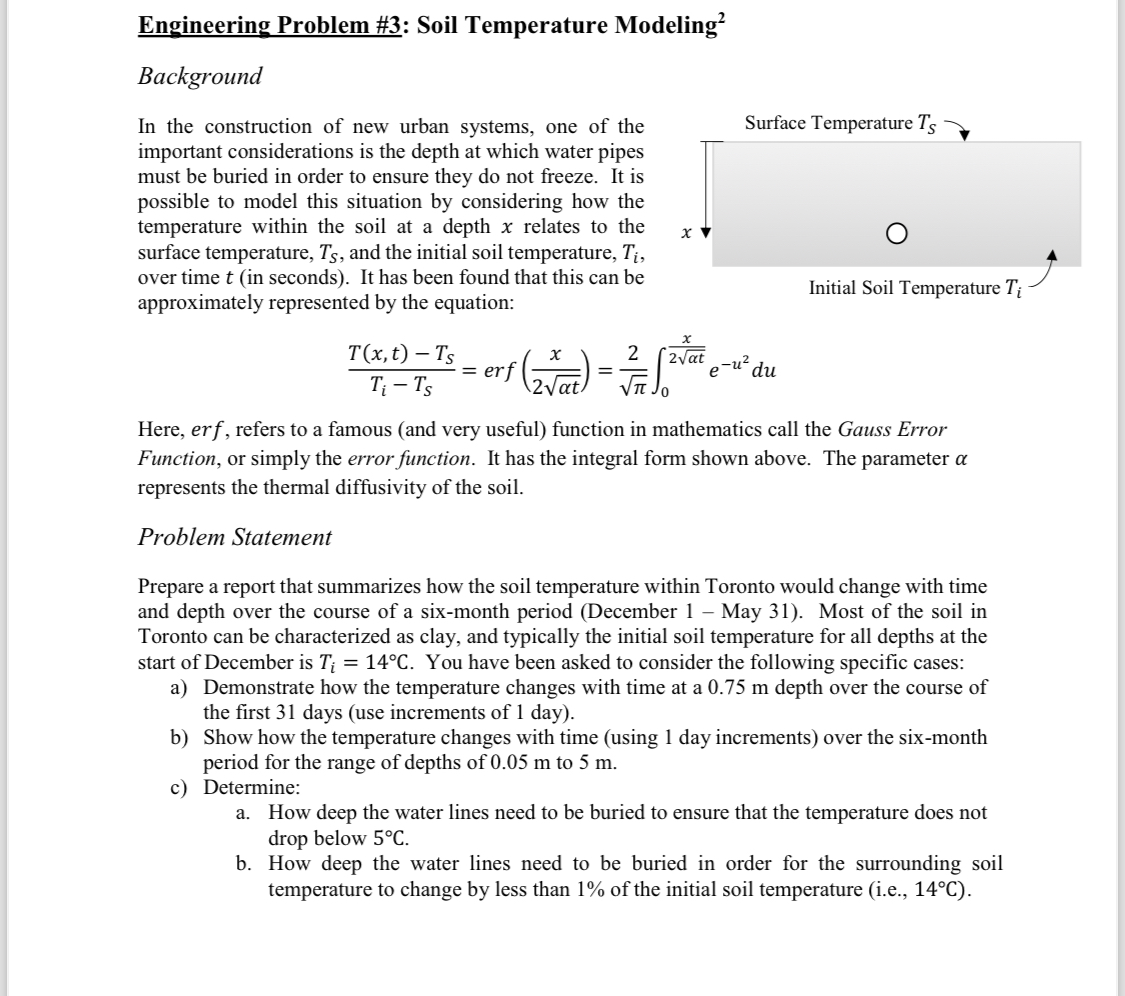 Engineering Problem # 3 : Soil Temperature