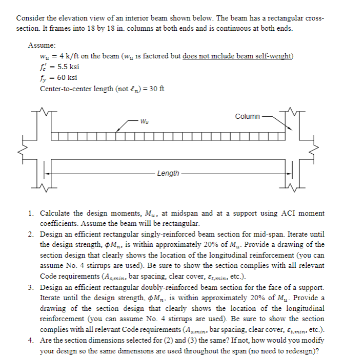 Consider the elevation view of an interior beam