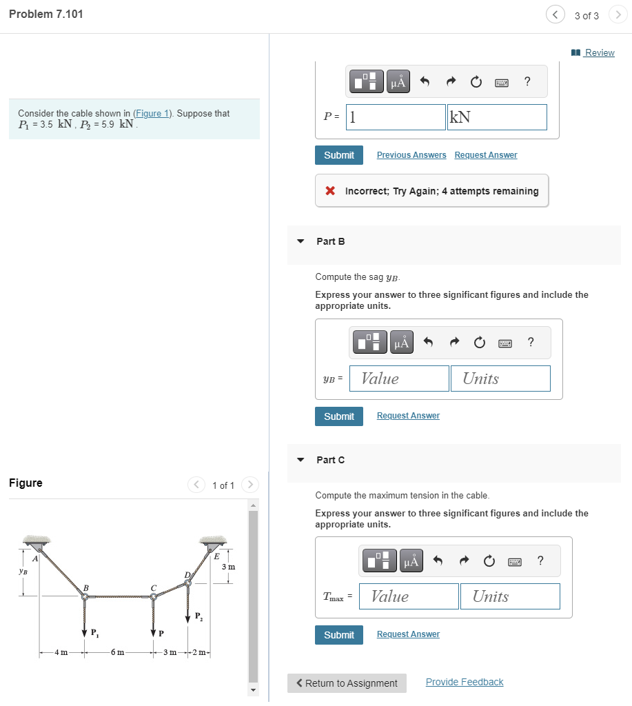 Consider the cable shown in ( Figure 1 ) .
