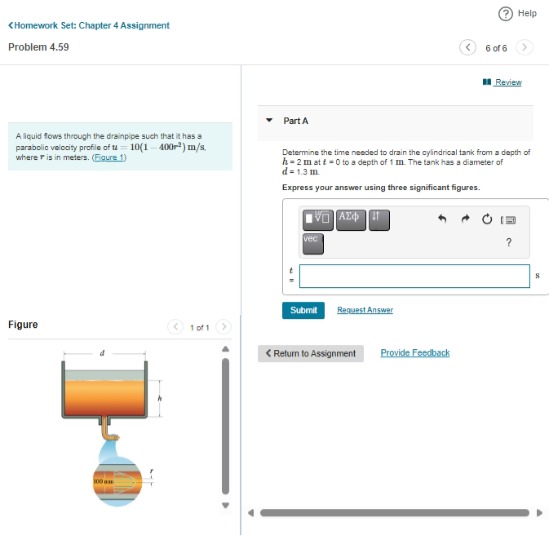 A iquid fows through the drainpipe such that il