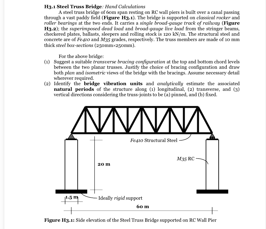 H 3 . 1 Steel Truss Bridge: Hand Calculations A
