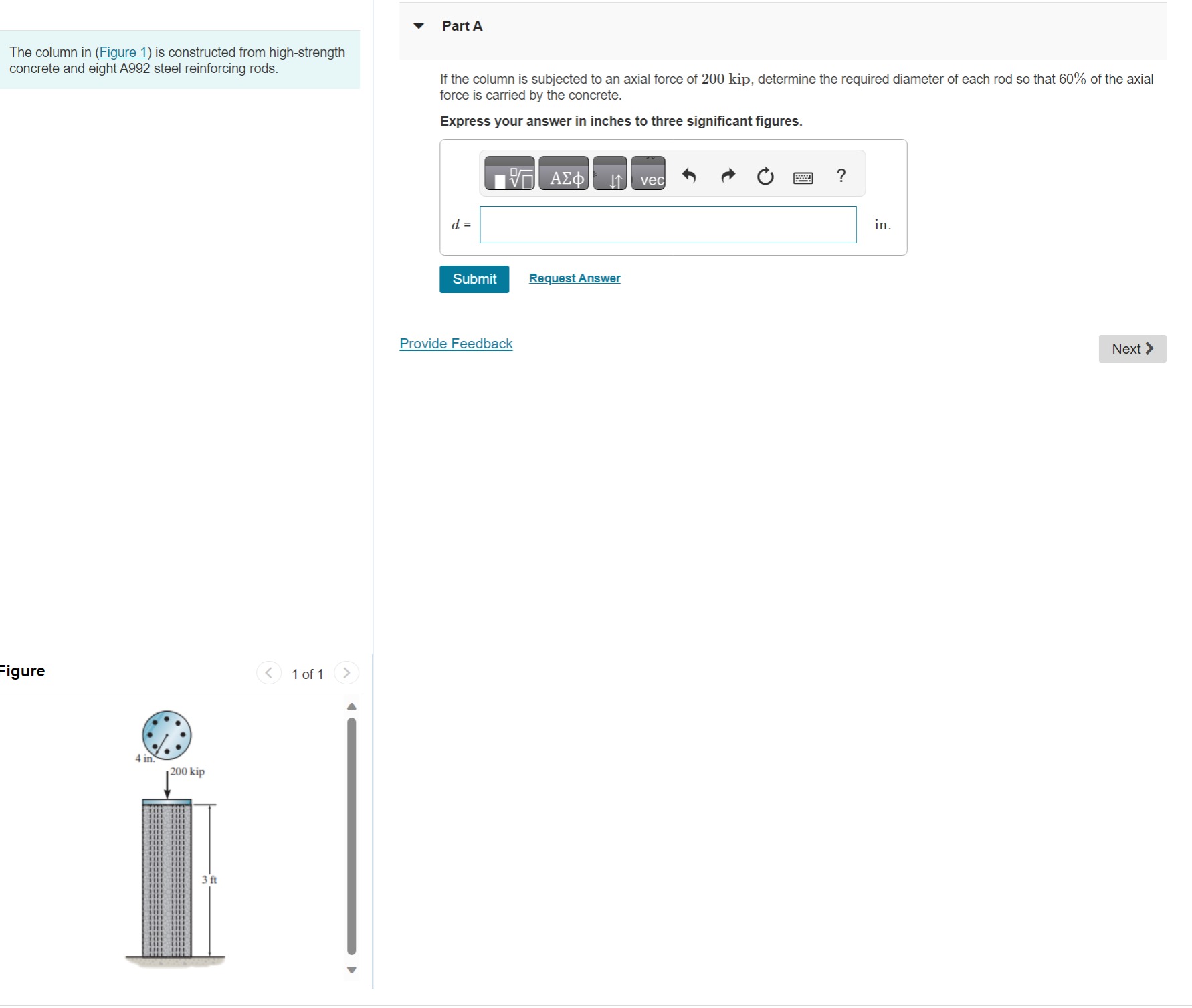 Part A The column in ( Figure 1 ) is constructed