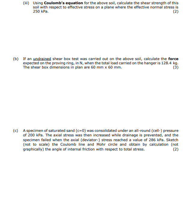 ( a ) ( i ) The results of an undrained triaxial