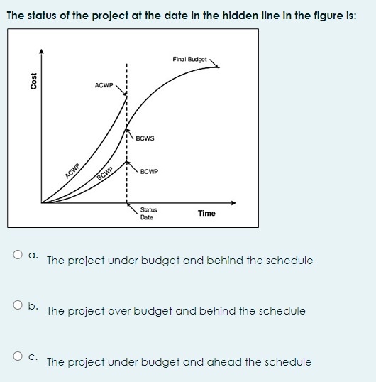 The status of the project at the date in the