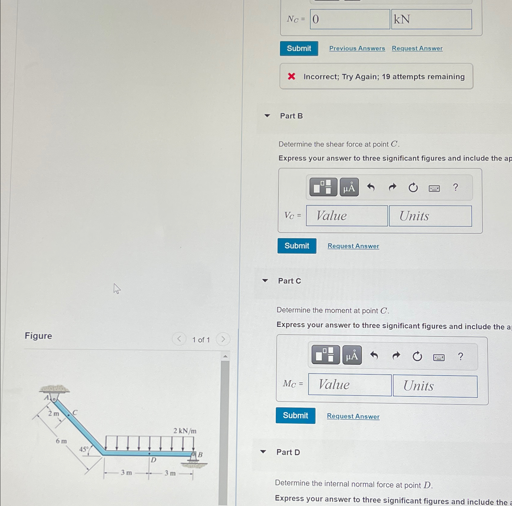 N C = Previous Answers Request Answer x