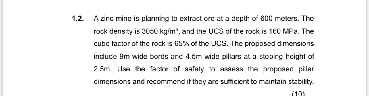1 . 2 . A zinc mine is planning to extract ore at