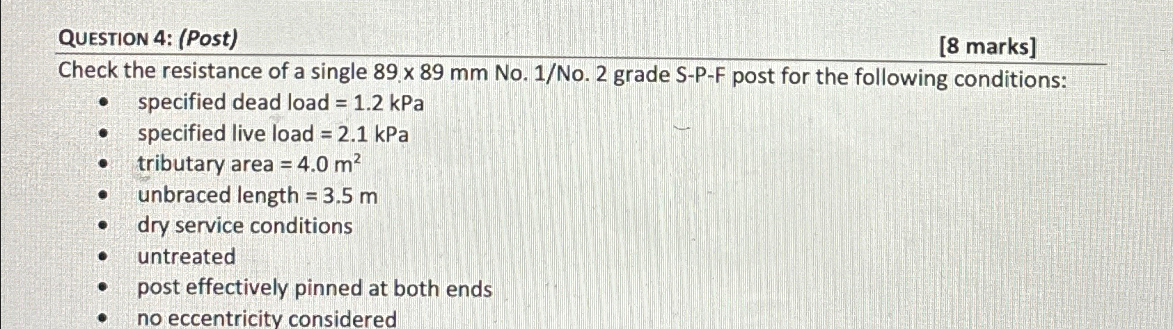 QUESTION 4 : ( Post ) [ 8 marks ] Check the
