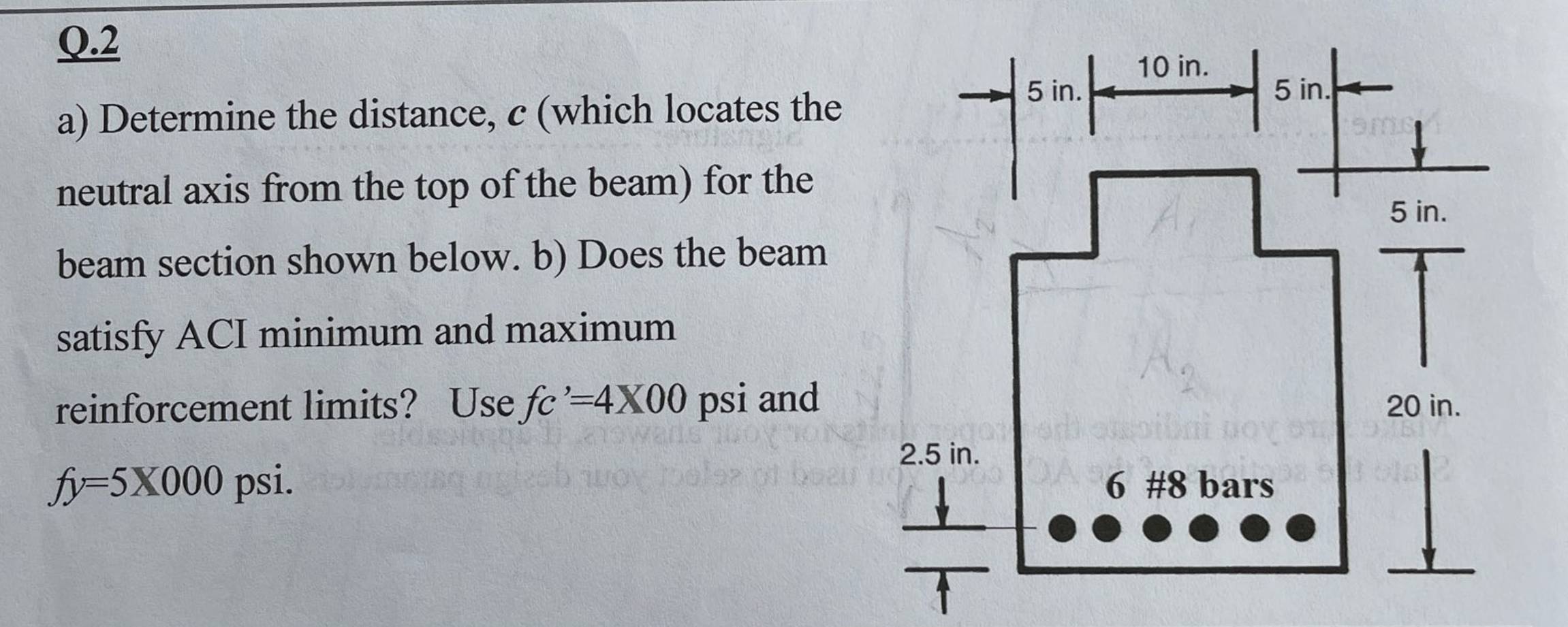 a ) Determine the distance, c ( which locates the