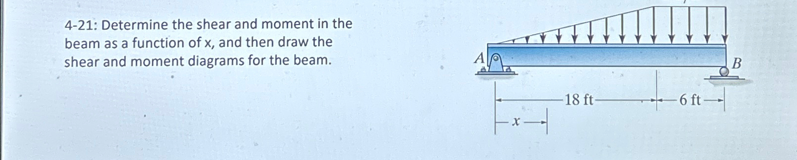 4 - 2 1 : Determine the shear and moment in the