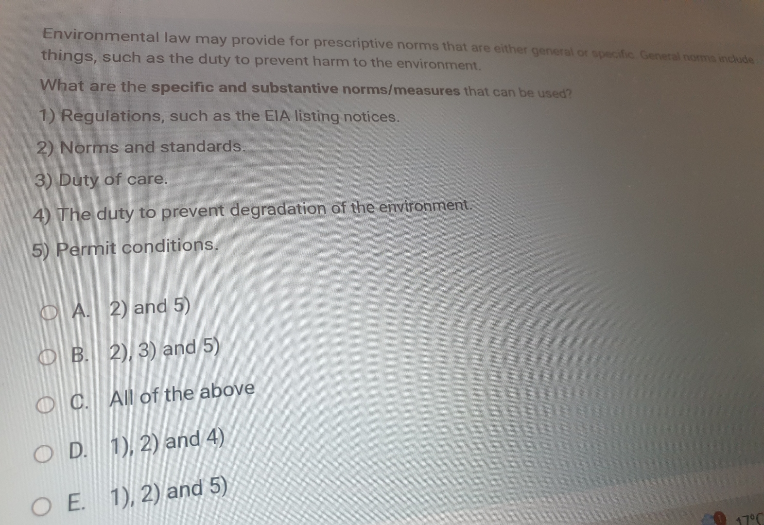 Environmental law may provide for prescriptive