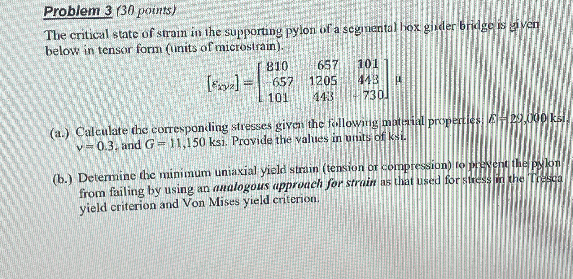Problem 3 ( 3 0 points ) The critical state of