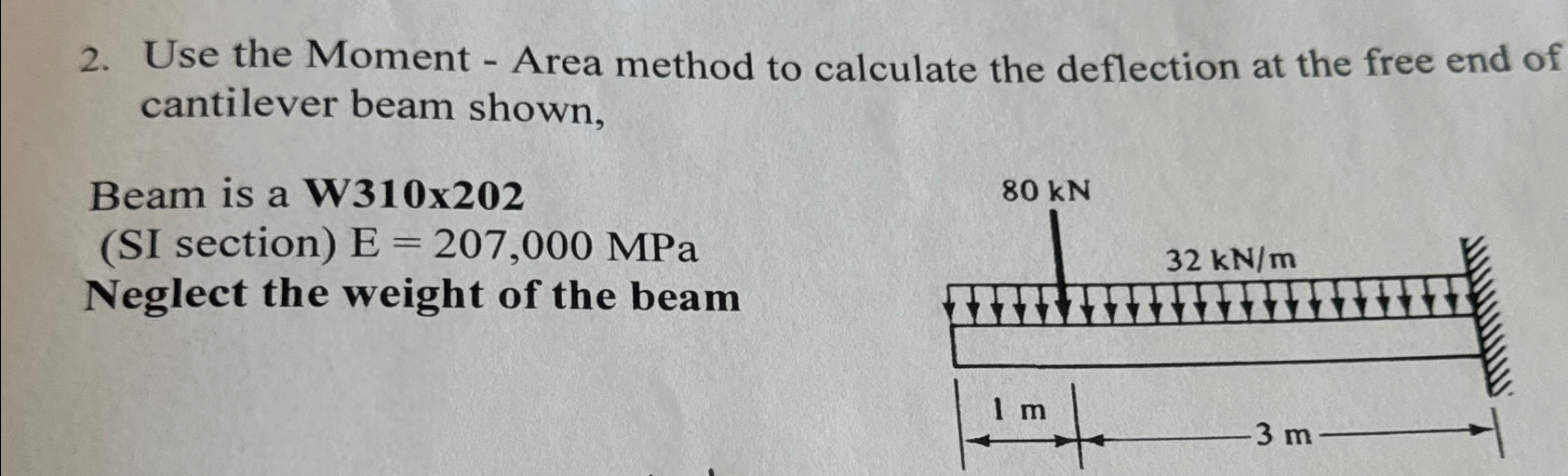 Use the Moment - Area method to calculate the
