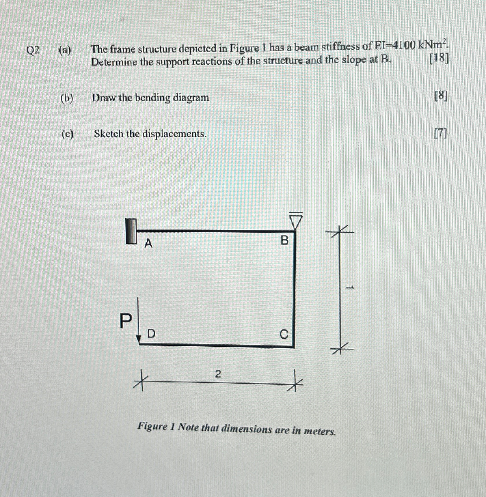 Q 2 ( a ) The frame structure depicted in Figure