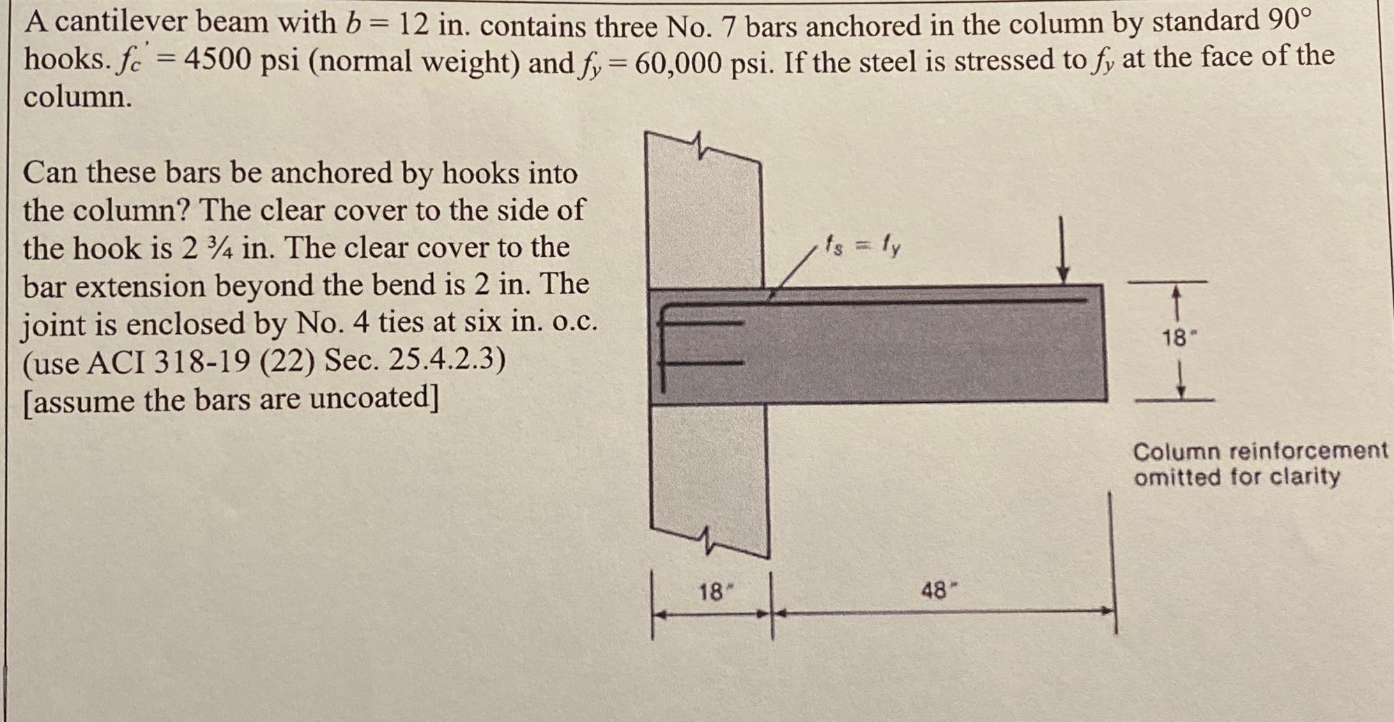 A cantilever beam with b = 1 2 in . contains