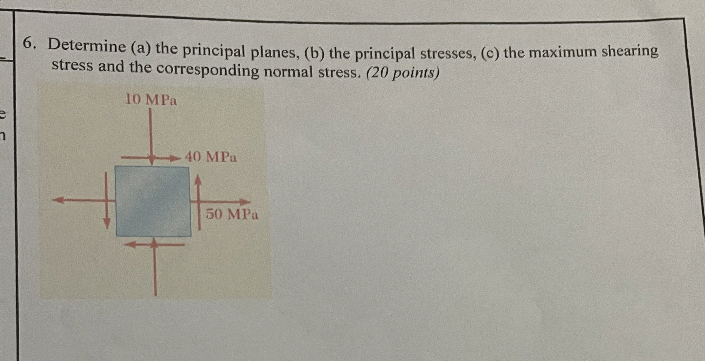 Determine ( a ) the principal planes, ( b ) the