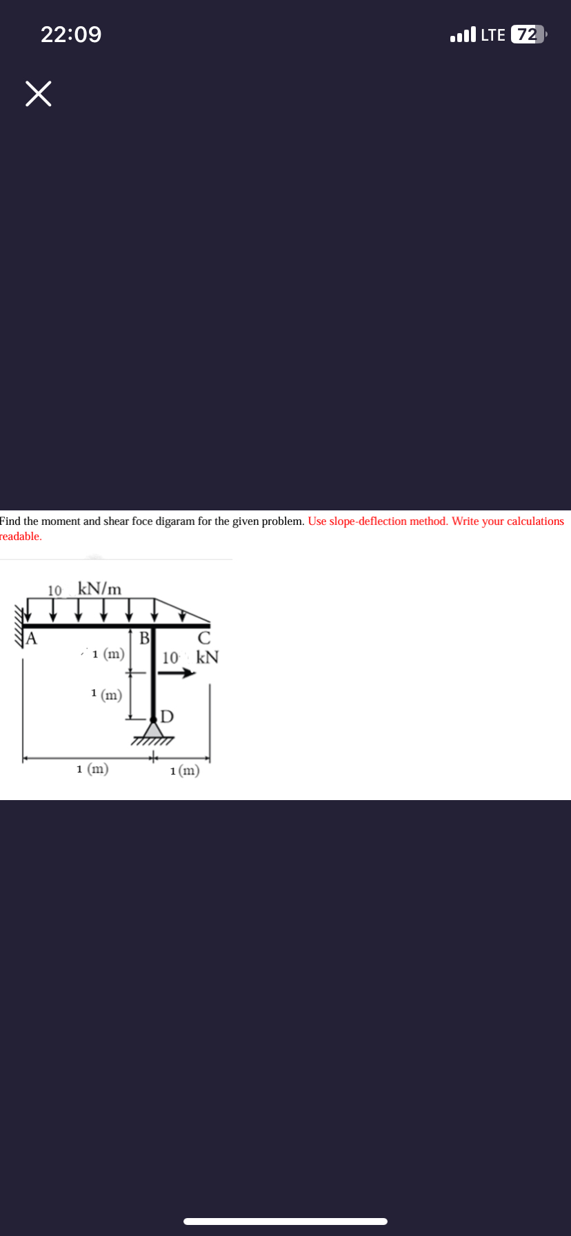 2 2 : 0 9 all LTE 7 2 Find the moment and shear